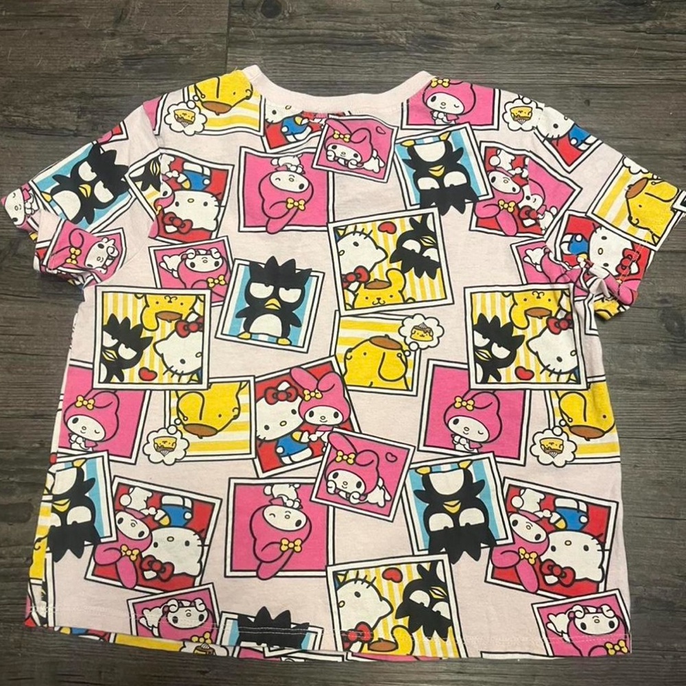 Sanrio Multi-Character Hello Kitty Pink Graphic Short Sleeve Tee - Picture 2 of 3